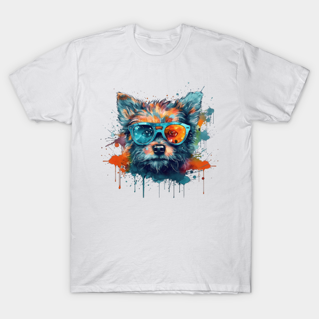 Cute dog with sunglasses Summertime TShirt TeePublic